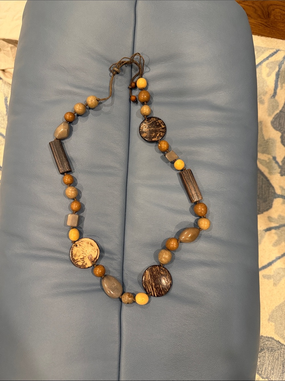 Boho Brown & Yellow Beaded Necklace